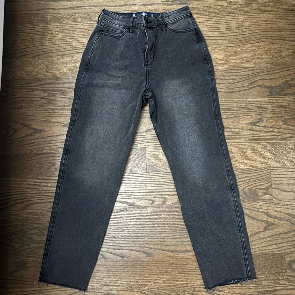 Hollister Women's Straight Leg Jeans - Dark Gray